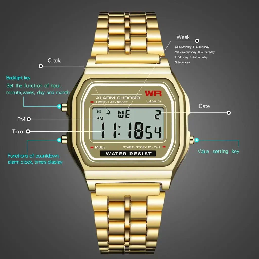 Digitale LED-Armbanduhr 2025 – Sportlich. Stylisch. Wasserdicht.