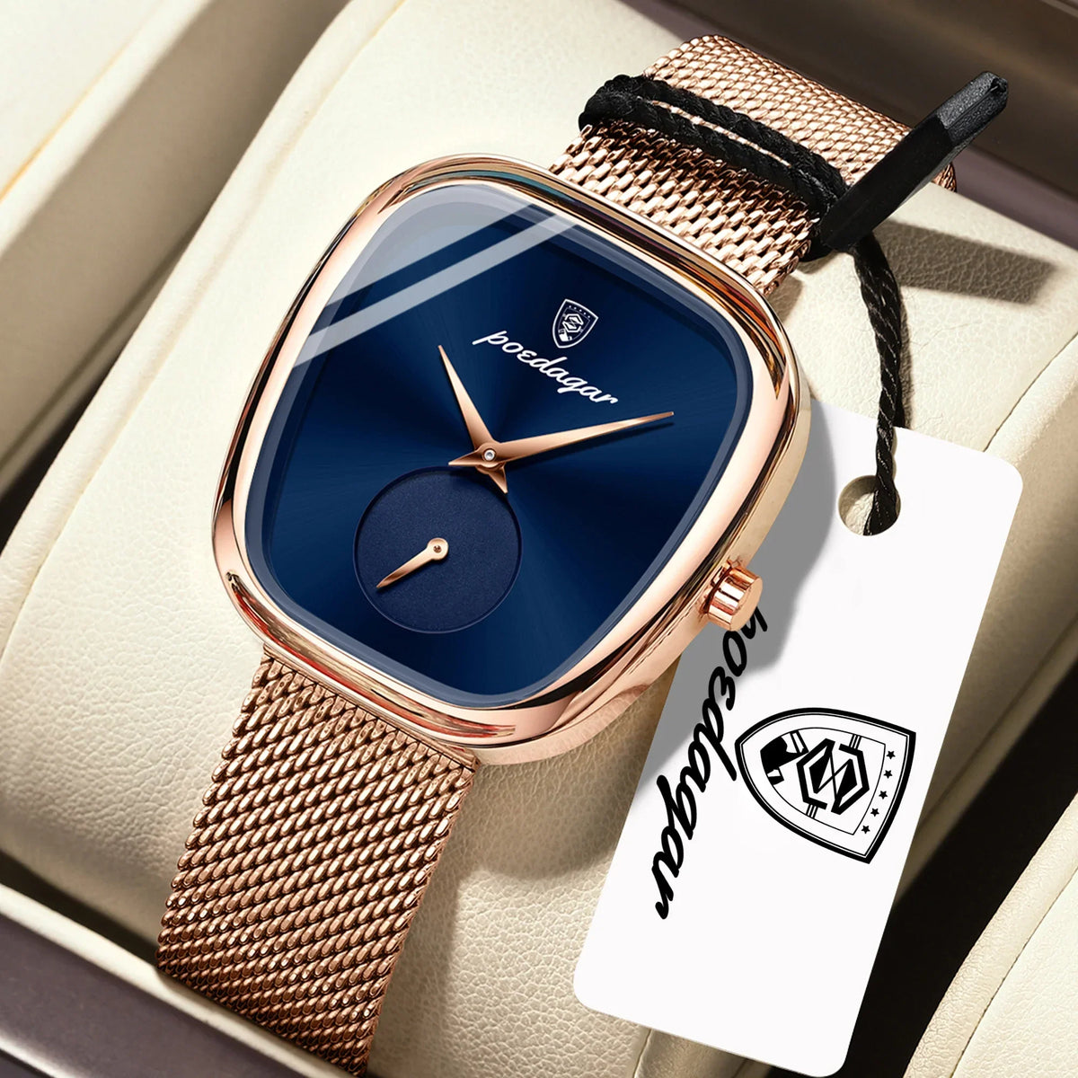 Moderne Damen Armbanduhr Edelstahl Analog Quarz wasserbeständig