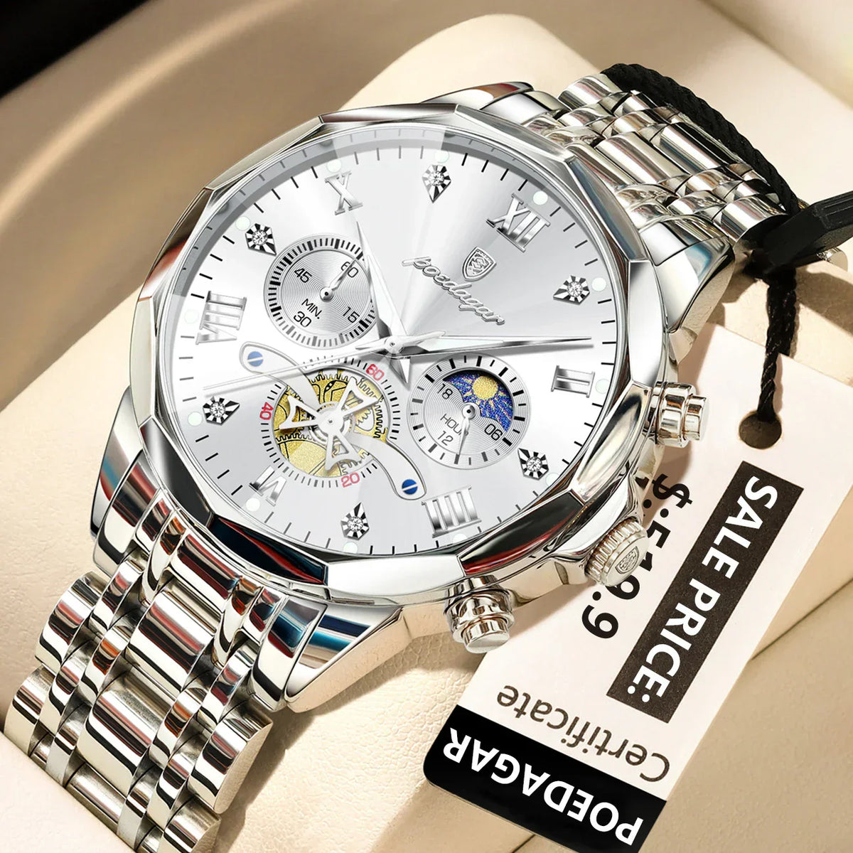 POEDAGAR Luxury Men's Watch Top Original