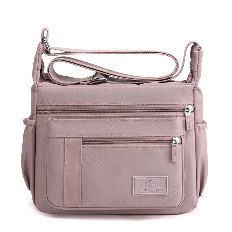 Robust Nylon Crossbody Bag with Zipper and
