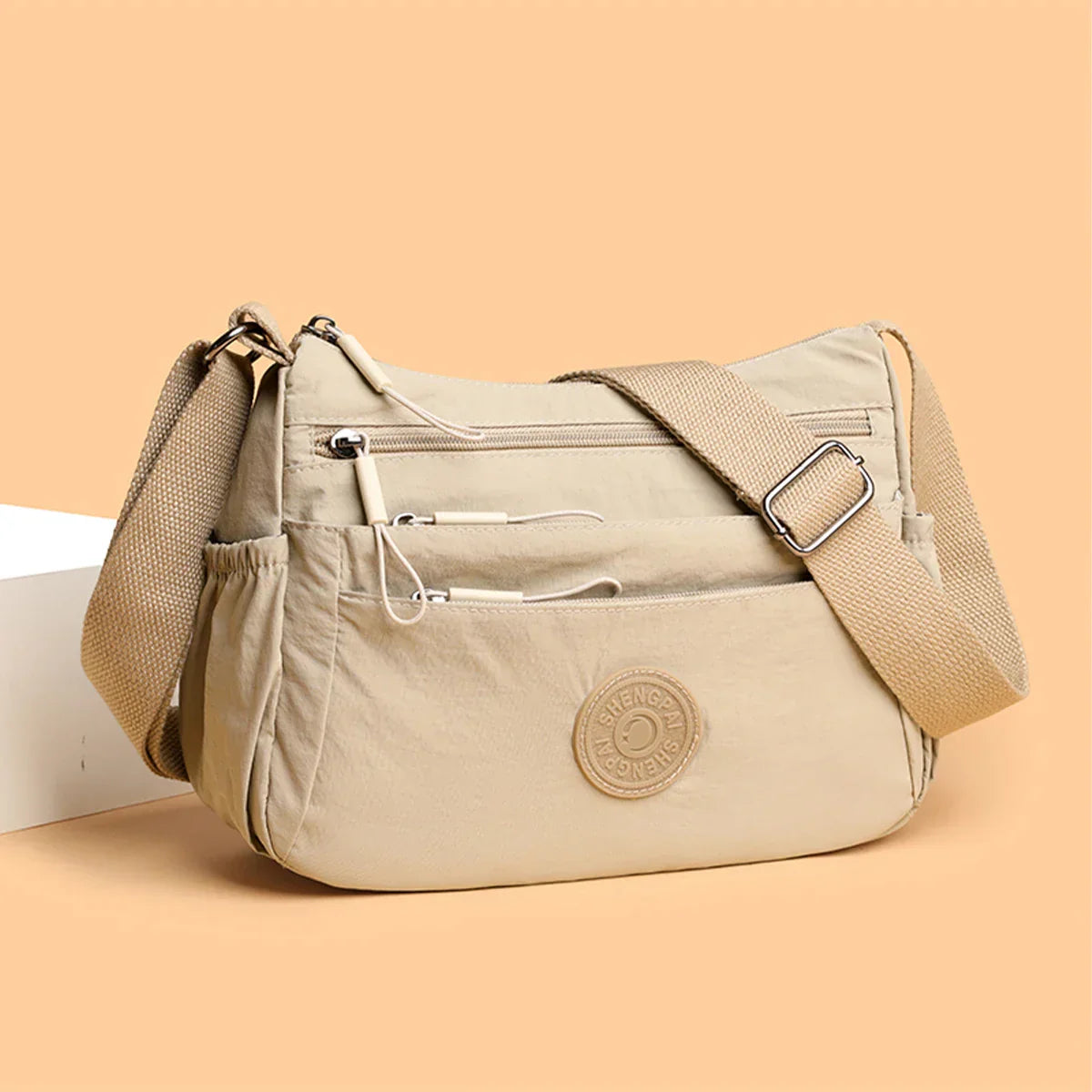 Stylish Nylon Crossbody Handbag with Zipper and
