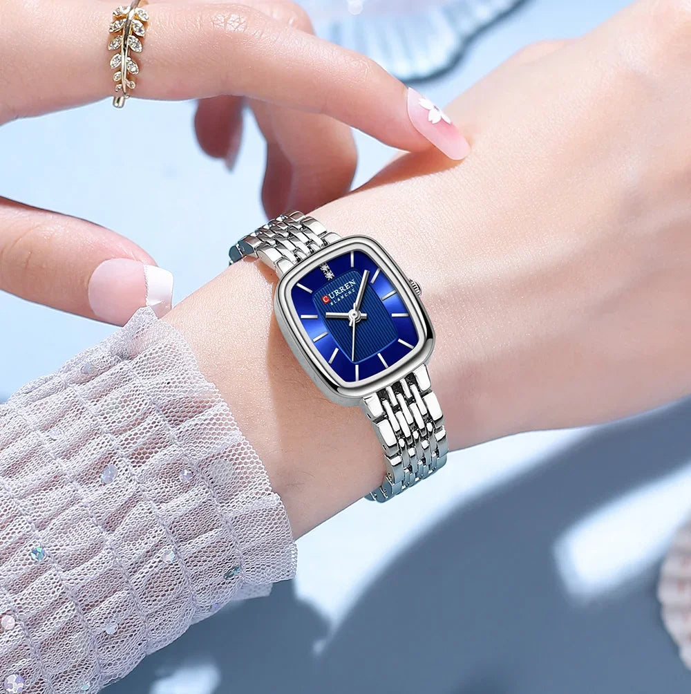 Edle Damen Armbanduhr Edelstahl Analog Quarz wasserbeständig
