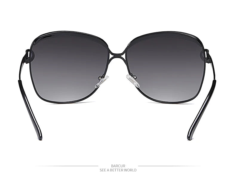 Modern Round Polarized Sunglasses UV400 Mirrored Gradient Lenses
