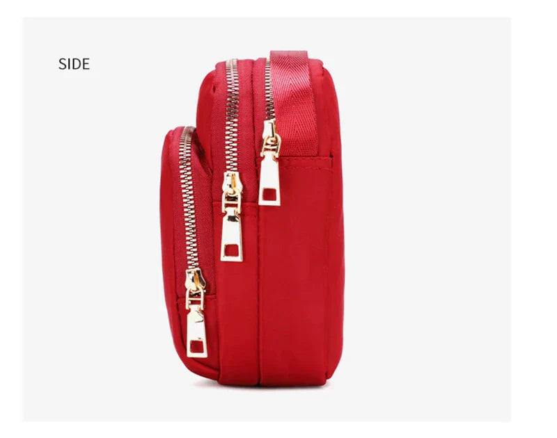 Kompakte Crossbody Handtasche Lederoptik mit Reißverschluss mit