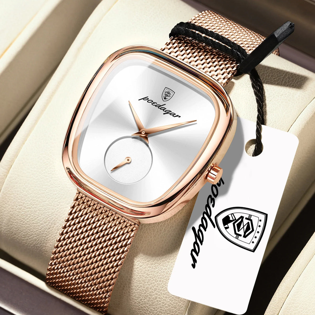 Moderne Damen Armbanduhr Edelstahl Analog Quarz wasserbeständig