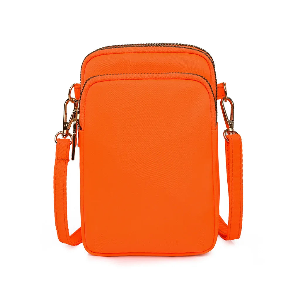 Kompakte Crossbody Handtasche Lederoptik mit Reißverschluss mit