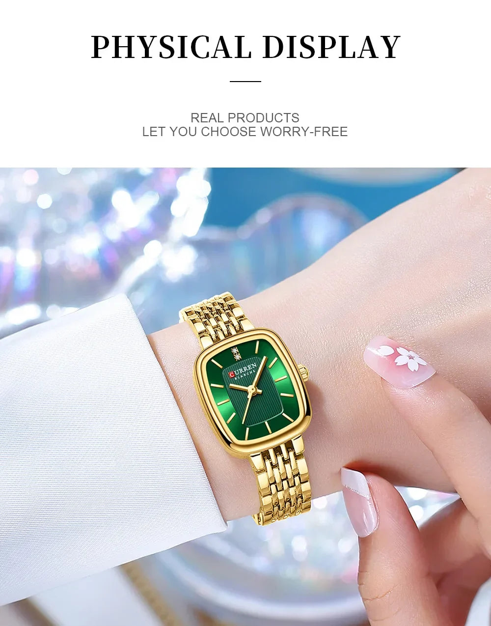 Edle Damen Armbanduhr Edelstahl Analog Quarz wasserbeständig