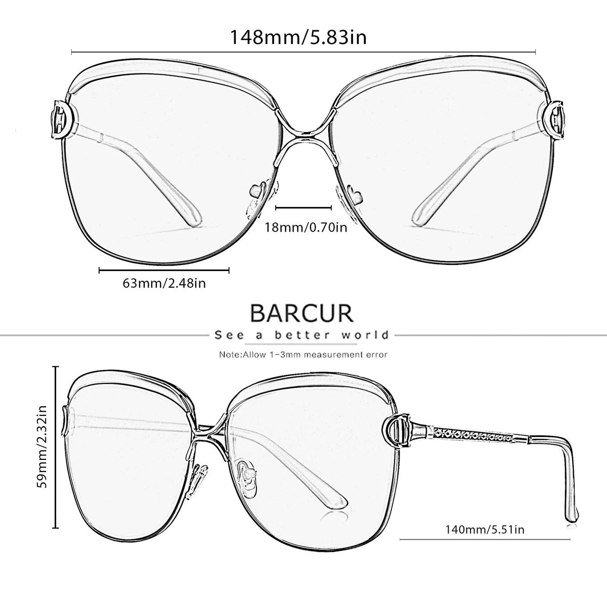 Modern Round Polarized Sunglasses UV400 Mirrored Gradient Lenses