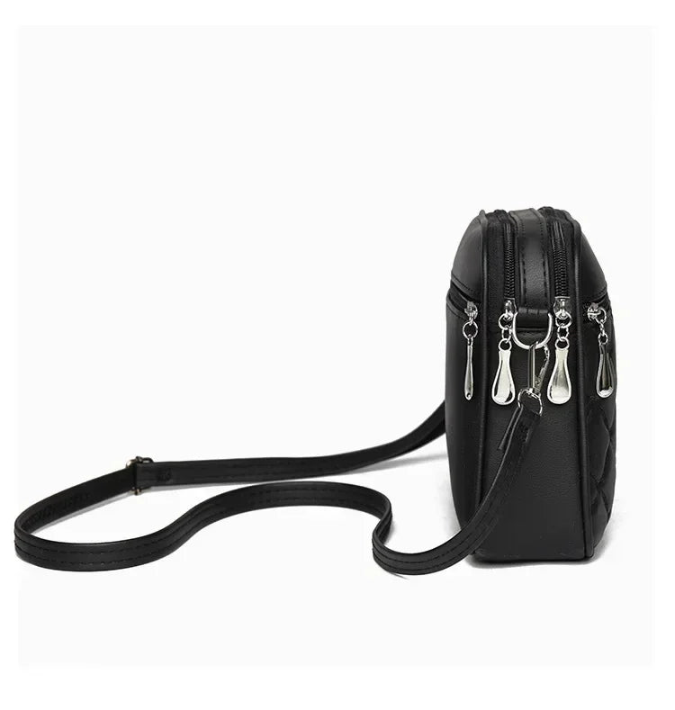 Elegant Crossbody Handbag Leather Look with Zipper with