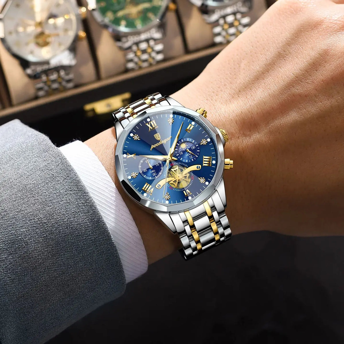 POEDAGAR Luxury Men's Watch Top Original