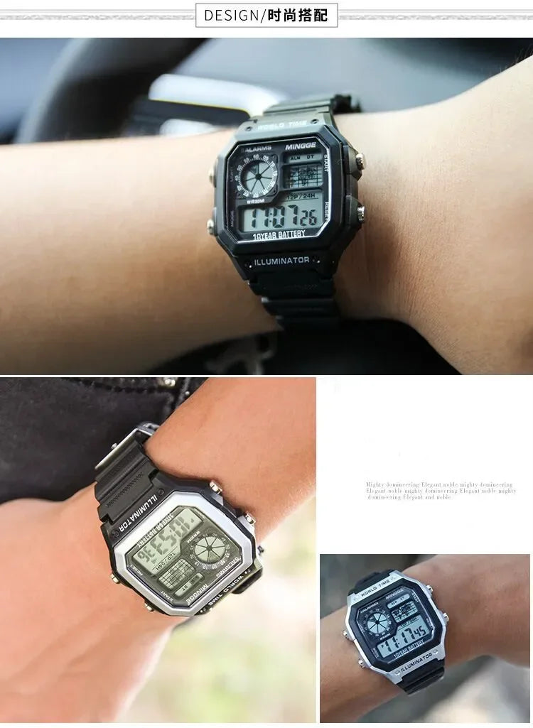 Digitale Retro Uhr für Männer – Sportuhr mit LED-Display, Reloj Hombre, Studenten Uhr, Relogio Masculino