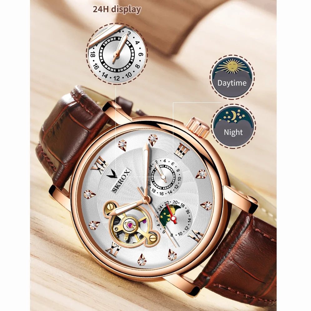 SKROX Moon Phase Tourbillon Automatic Movement