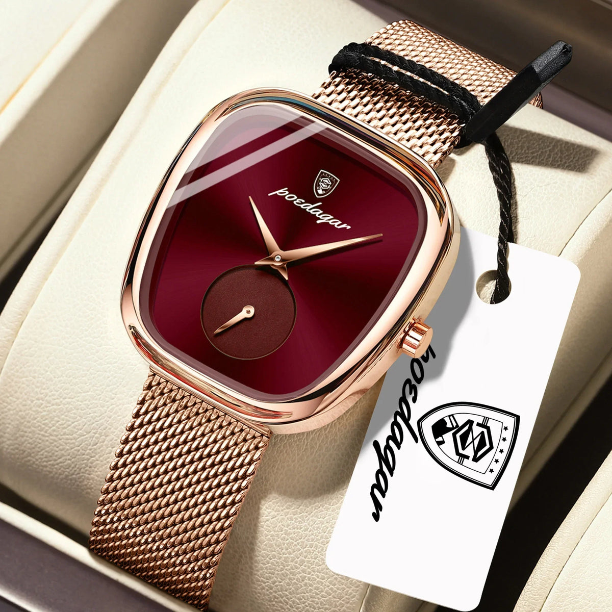 Moderne Damen Armbanduhr Edelstahl Analog Quarz wasserbeständig