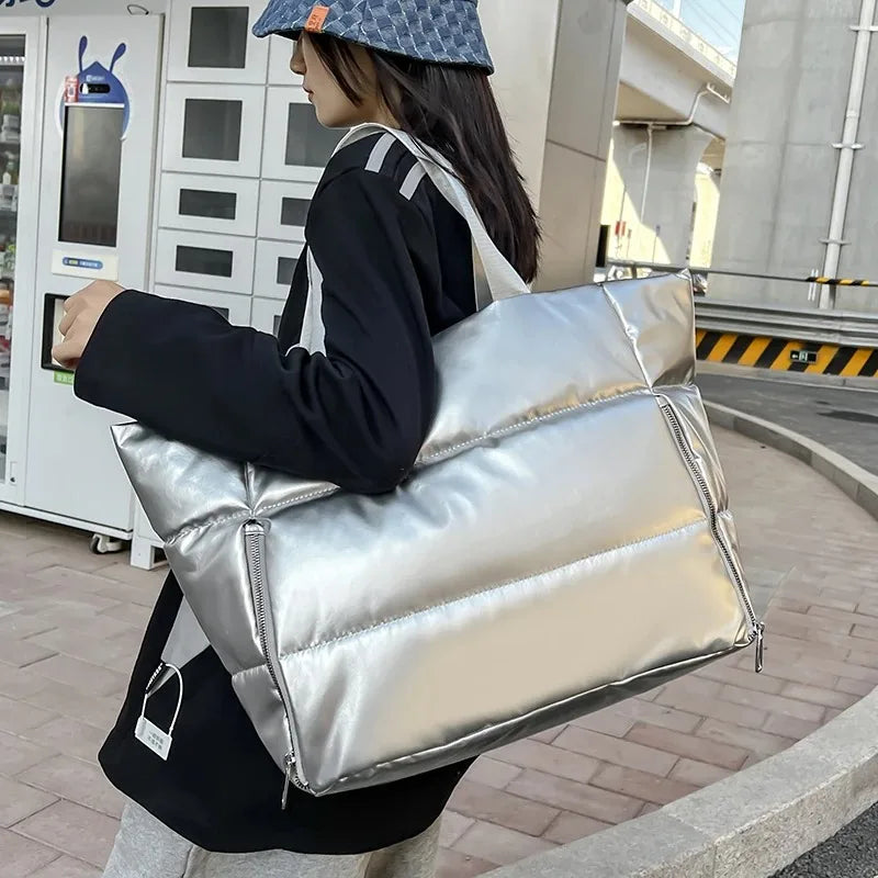 Kompakte Shopper Nylon mit Reißverschluss mit Innenfächern