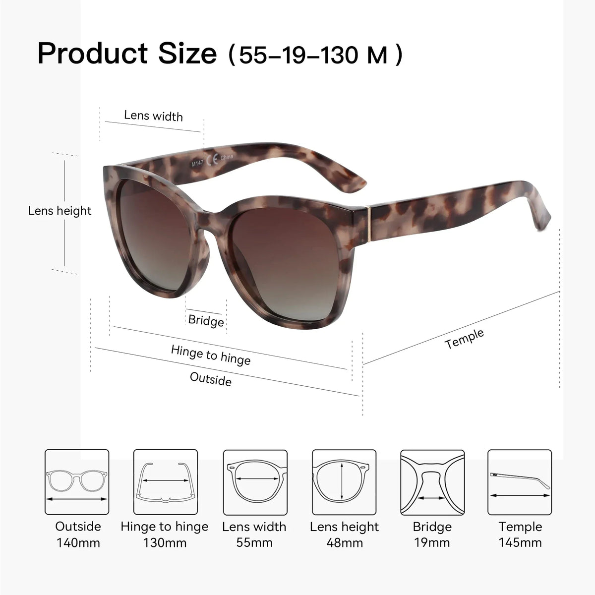 Elegant Cat-Eye Polarized UV400 Sunglasses