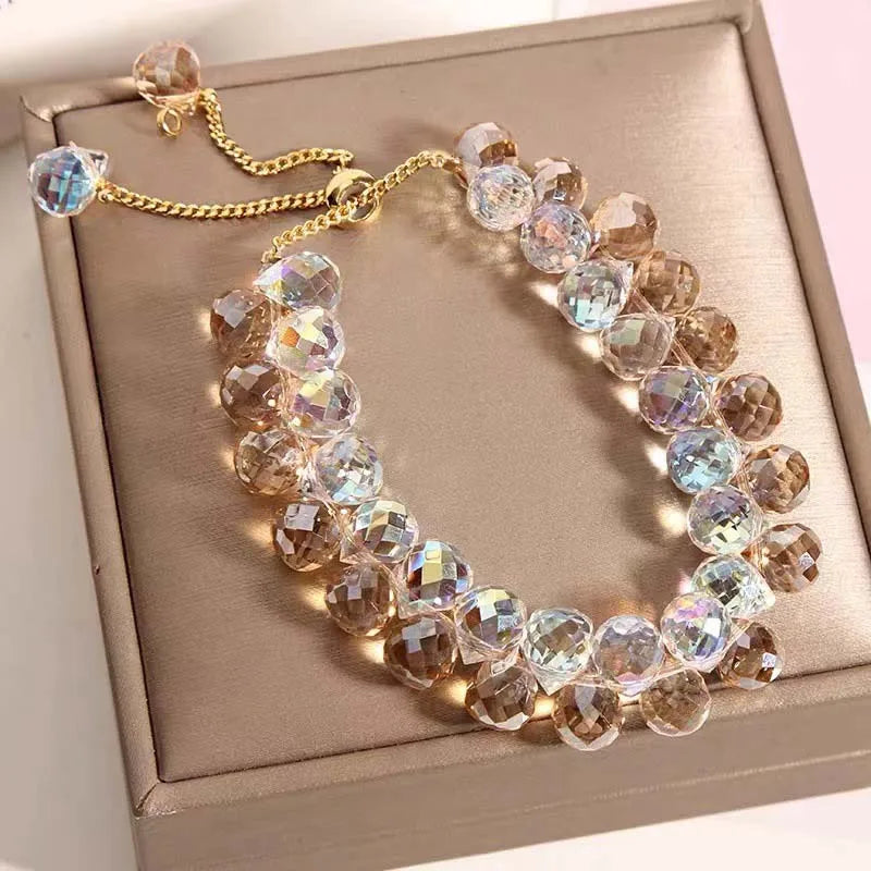 Handgemachtes Zirkon Armband Damen – Lila Kristall Schmuck Geschenk