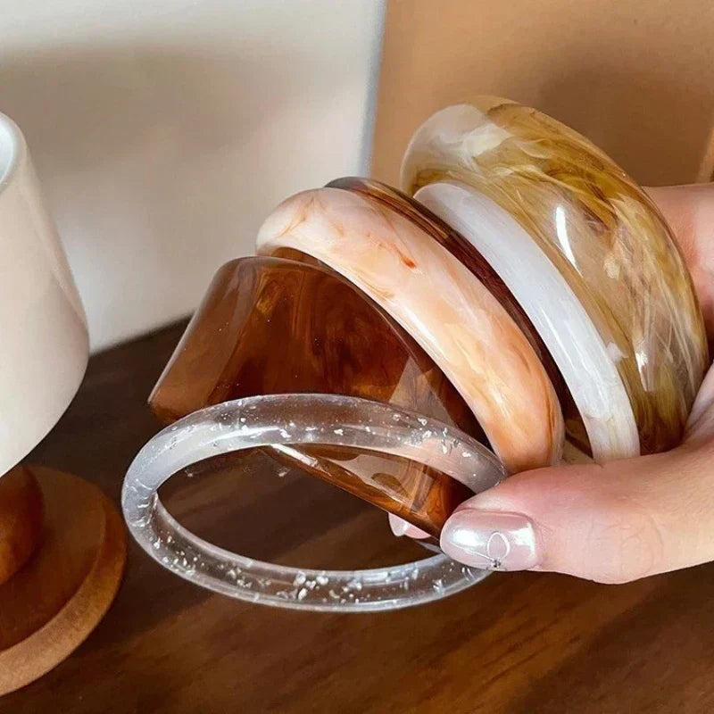 Fashion Irregular Acrylic Acetate Bracelets Vintage Hyperbole Korean Jewelry Bangles Sweet Elegant Pulseras Mujer – Armband