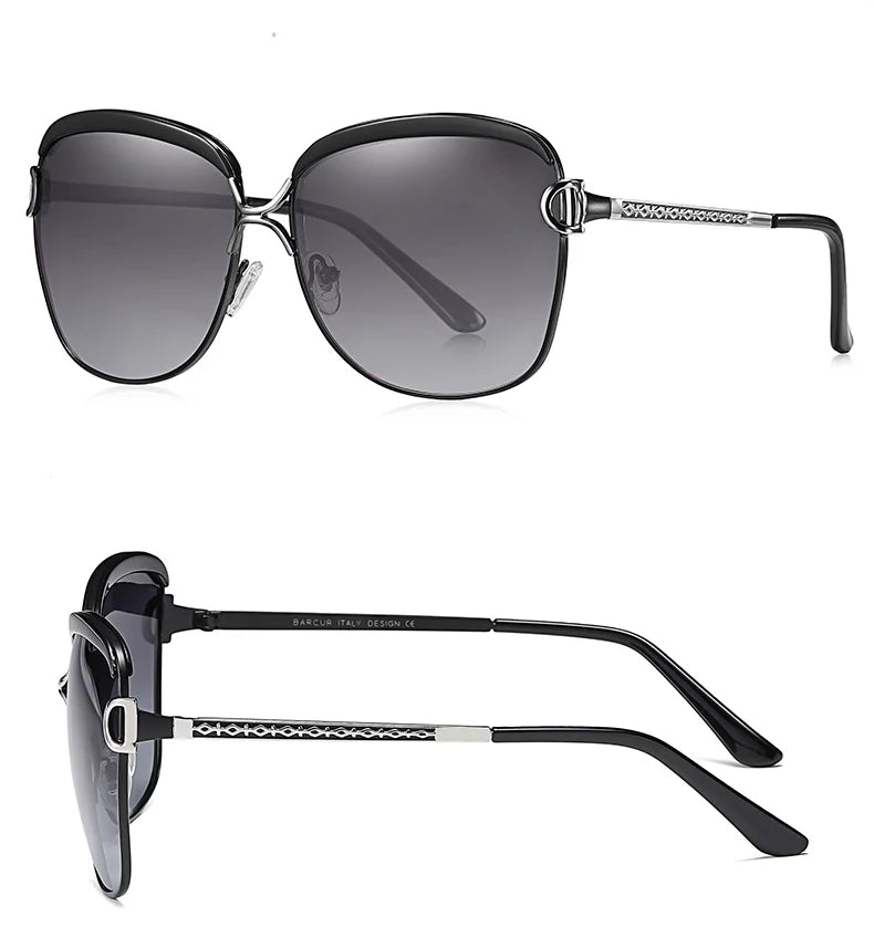 Modern Round Polarized Sunglasses UV400 Mirrored Gradient Lenses