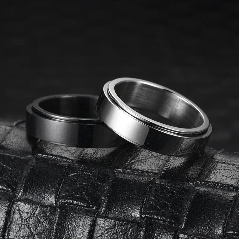 Anti-Stress Fidget Ring made of Stainless Steel - Rotatable Anxiety Spinner Ring