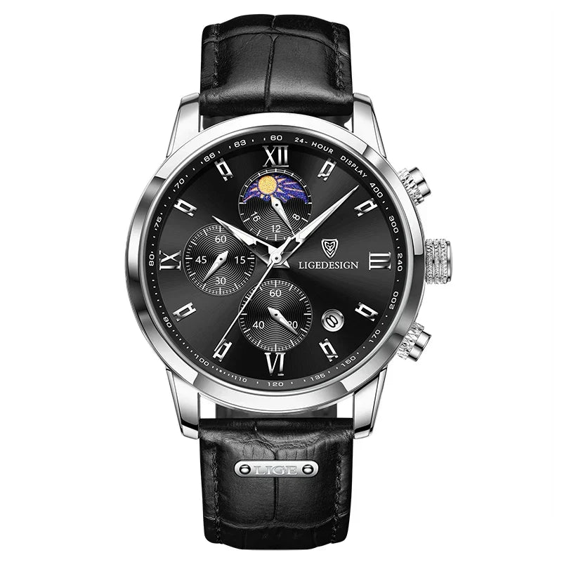 Edle Damen Armbanduhr Lederarmband Analog Quarz wasserbeständig
