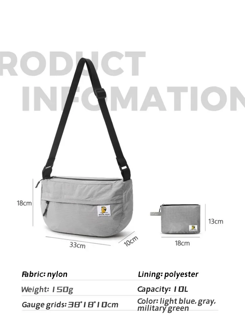 Trendy Nylon Crossbody Bag with Zipper with