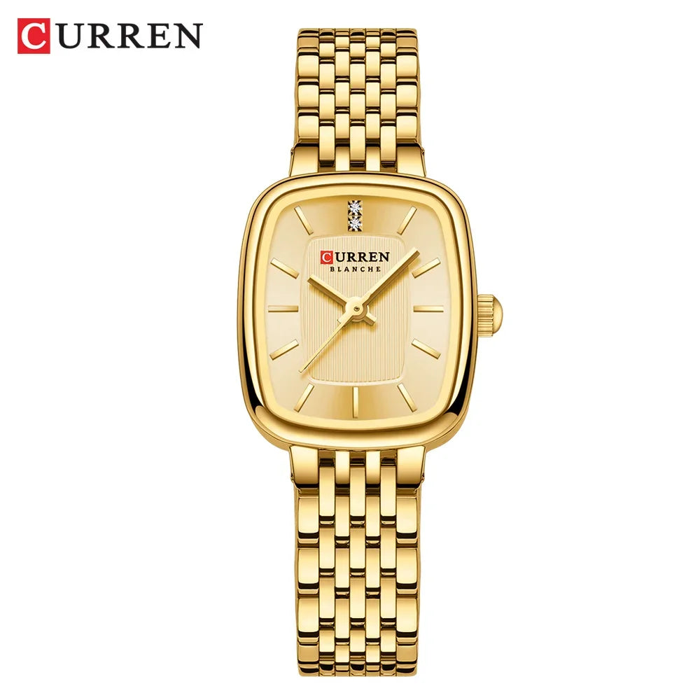 Edle Damen Armbanduhr Edelstahl Analog Quarz wasserbeständig