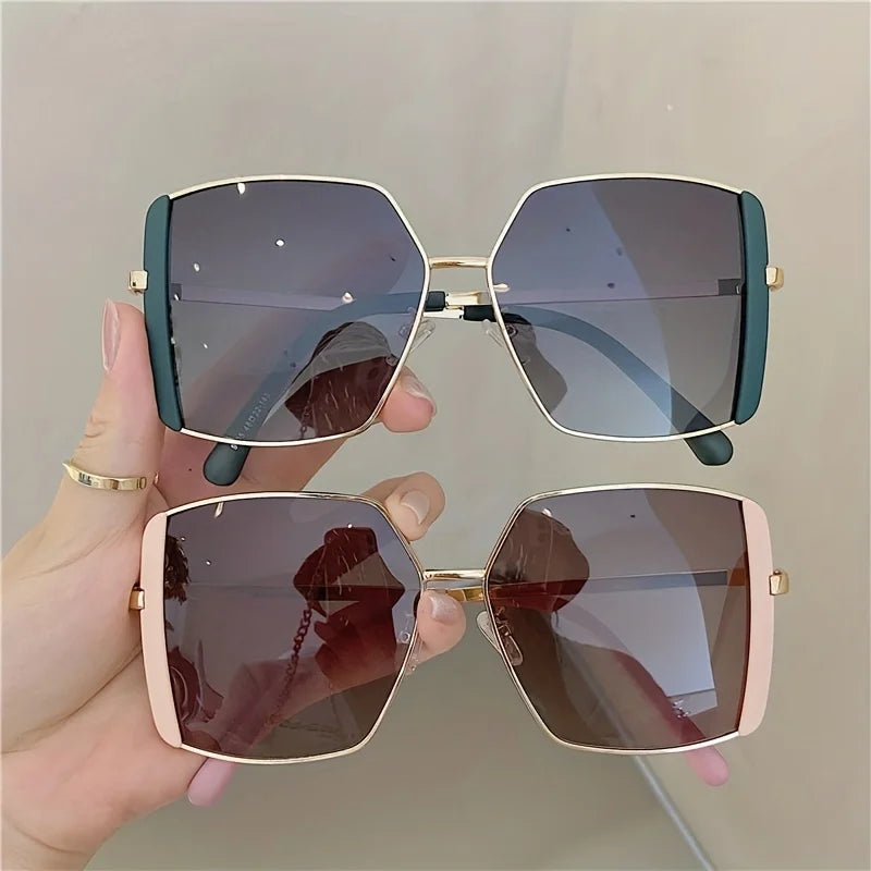 Trendy Square Metal Sunglasses