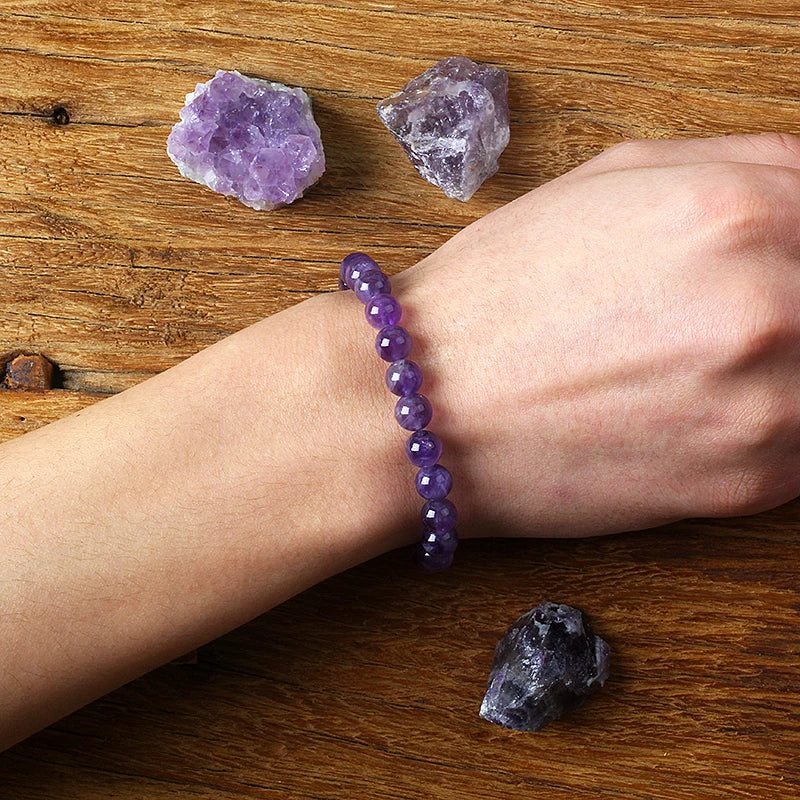 Amethyst Armband für Damen – Echtes Naturstein Kristall Armband