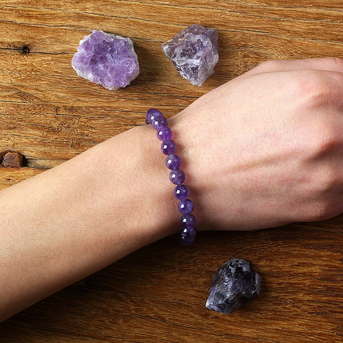 Amethyst Armband für Damen – Echtes Naturstein Kristall Armband