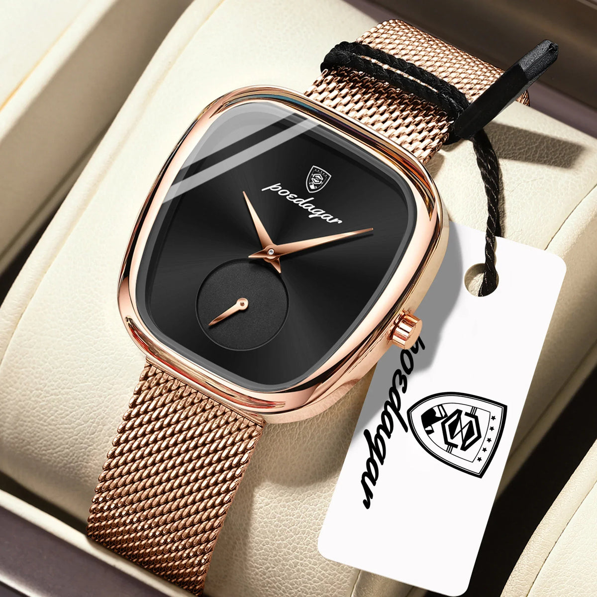 Moderne Damen Armbanduhr Edelstahl Analog Quarz wasserbeständig