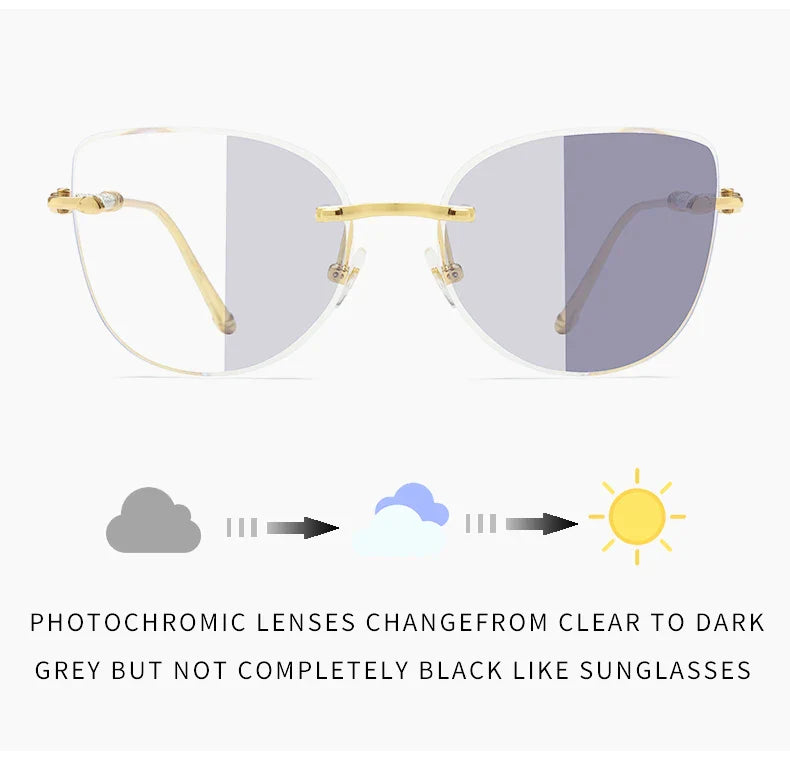 Elegant Cat-Eye Metal UV400 Sunglasses