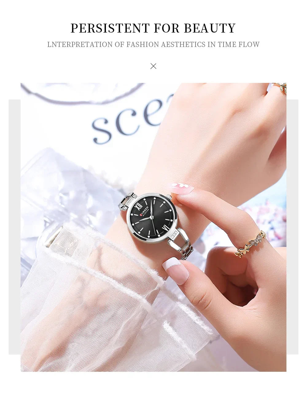 Edle Damen Armbanduhr Edelstahl Analog Quarz