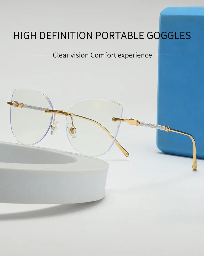 Elegant Cat-Eye Metal UV400 Sunglasses