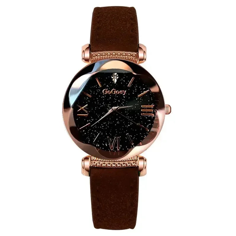 Starry Sky Quarz-Armbanduhr für Frauen – Elegante Damen Uhr, Montre Femme, Reloj Mujer, Horloges Women, Relógio Feminino