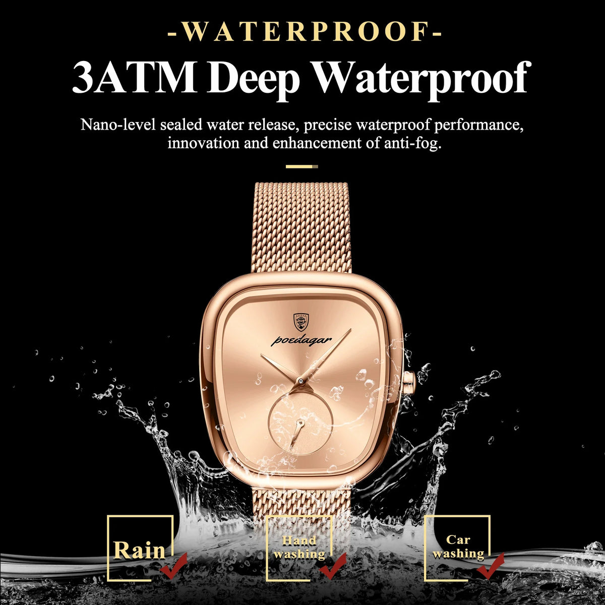 Moderne Damen Armbanduhr Edelstahl Analog Quarz wasserbeständig