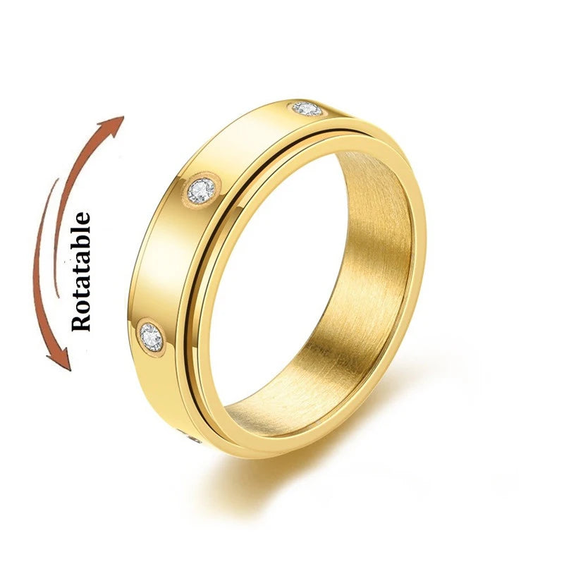 Anti-Stress Fidget Ring aus Edelstahl – Drehbarer Anxiety Spinner Ring