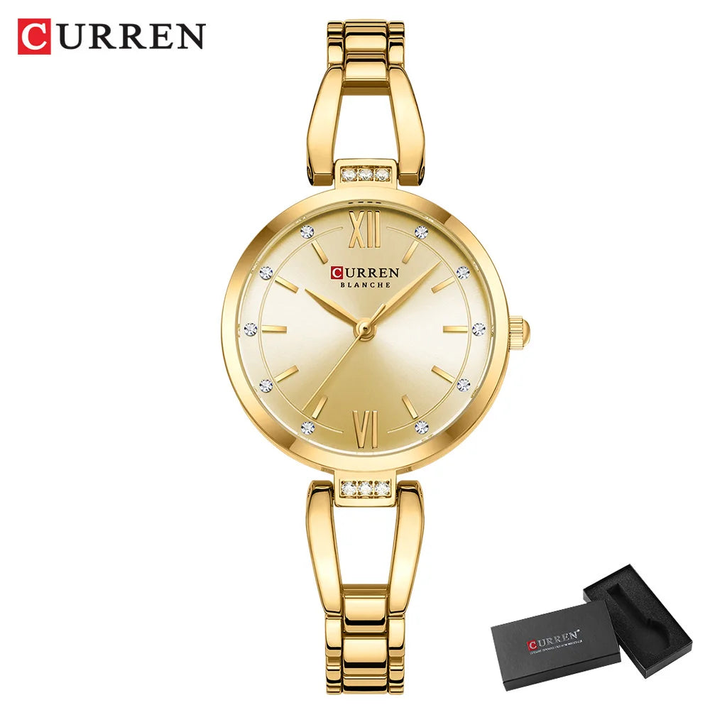 Edle Damen Armbanduhr Edelstahl Analog Quarz
