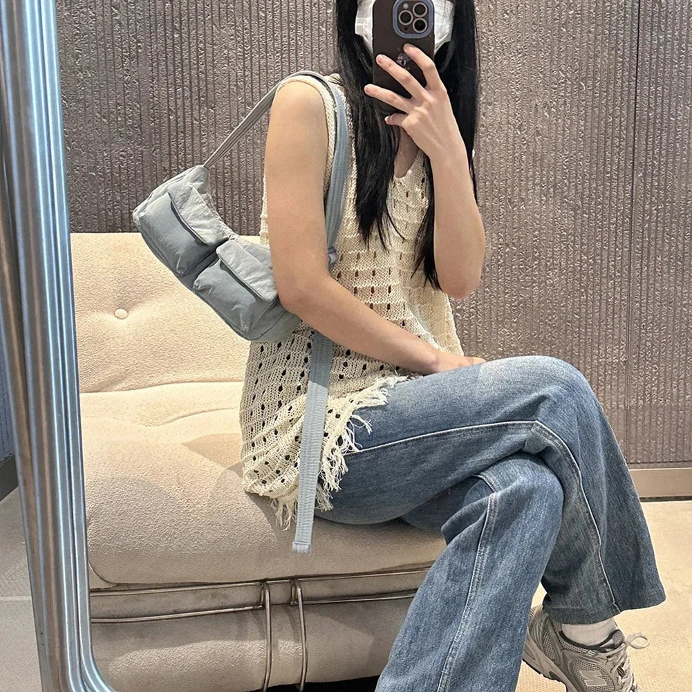 Modern Nylon Crossbody Bag with Zipper