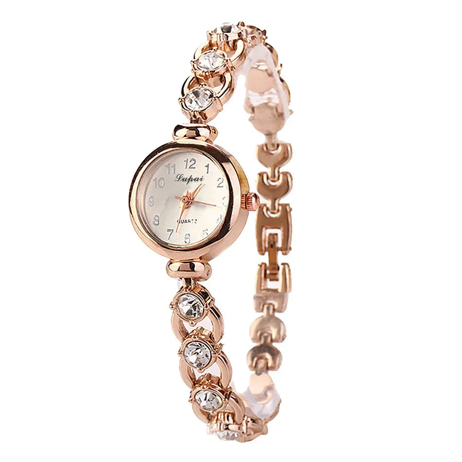 Luxus Damen-Armbanduhr – Edelstahl & Kristall-Armband | Mode Reloj Mujer