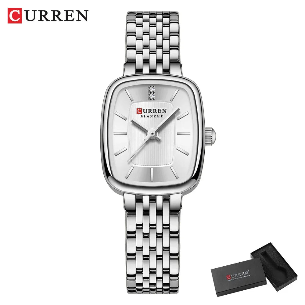 Edle Damen Armbanduhr Edelstahl Analog Quarz wasserbeständig
