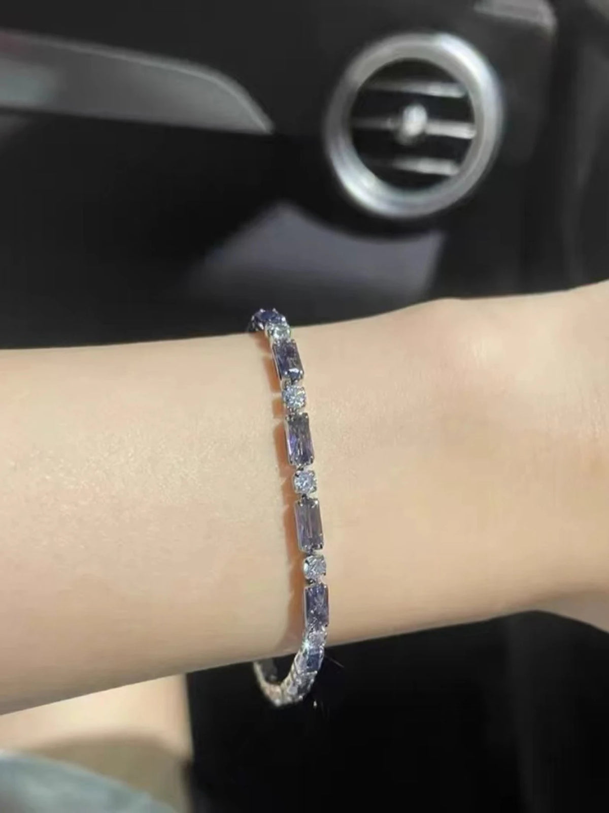 Damen Zirkonia Armband Lila – Elegantes Kristall Tennisarmband Geschenk