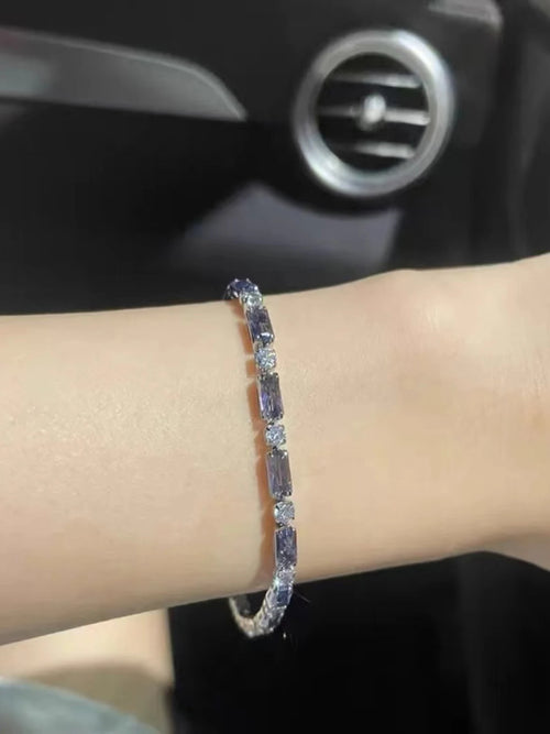 Damen Zirkonia Armband Lila – Elegantes Kristall Tennisarmband Geschenk