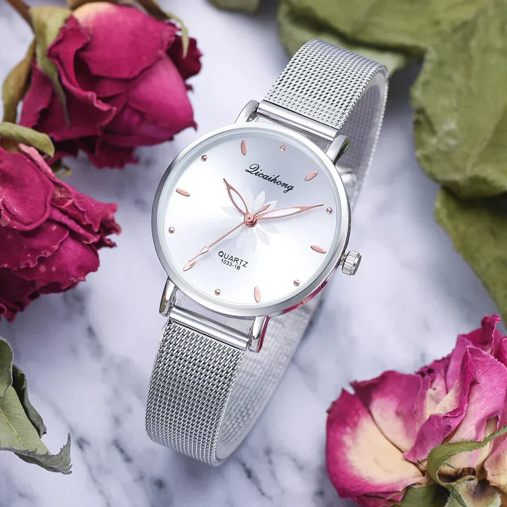 Damen Armbanduhr – Elegante Quarzuhr aus Edelstahl in Silber | Stilvoll & Alltagstauglich