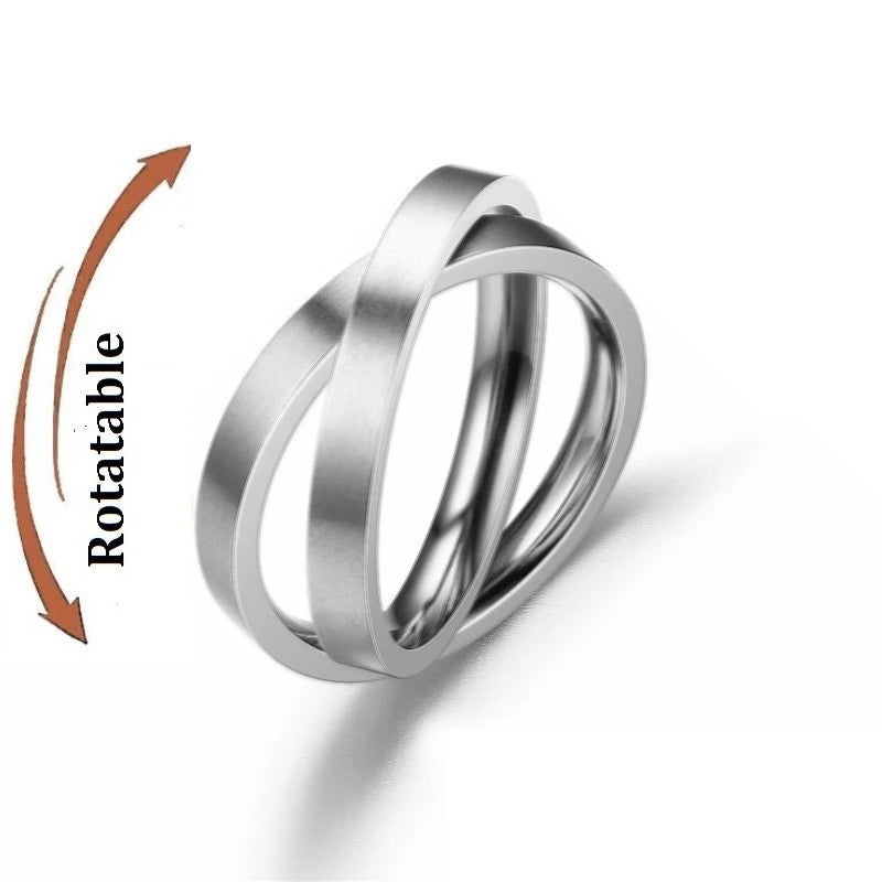 Anti-Stress Fidget Ring aus Edelstahl – Drehbarer Anxiety Spinner Ring