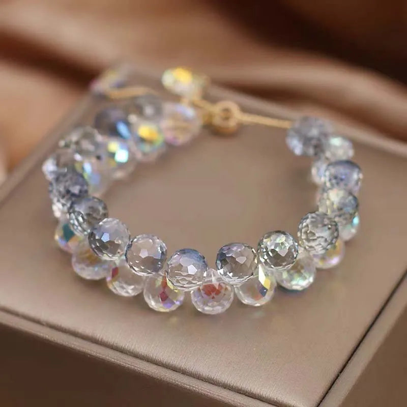Handgemachtes Zirkon Armband Damen – Lila Kristall Schmuck Geschenk