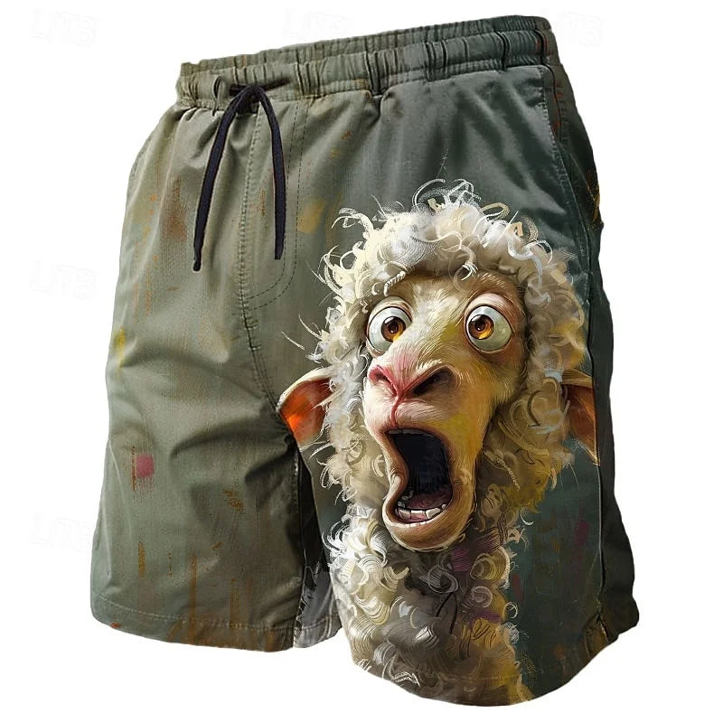 3D Animal Print Beach Shorts für Herren & Kinder – Sommer Board Shorts mit Tiger-, Schaf-, Huhn- & Kaninchenmotiv