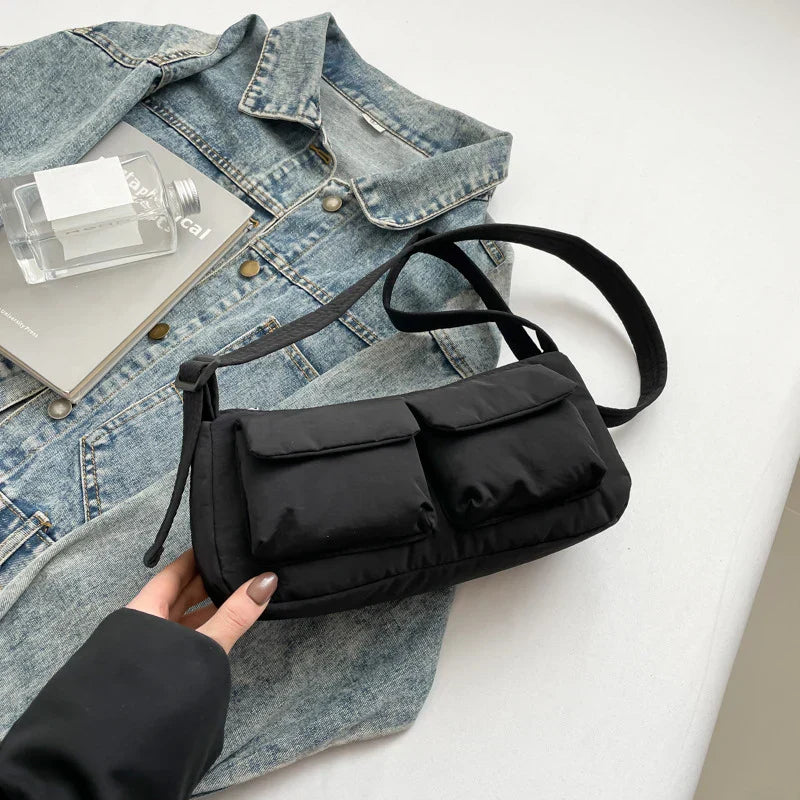 Modern Nylon Crossbody Bag with Zipper