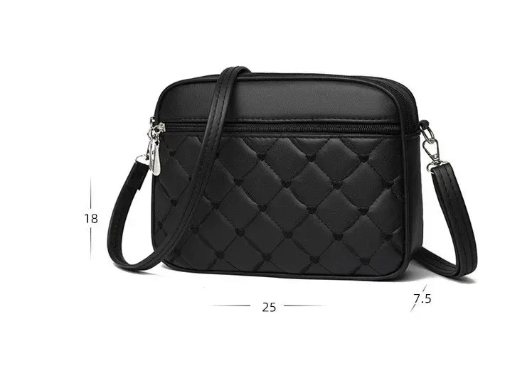 Elegant Crossbody Handbag Leather Look with Zipper with