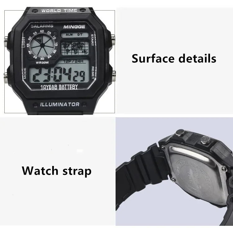 Digitale Retro Uhr für Männer – Sportuhr mit LED-Display, Reloj Hombre, Studenten Uhr, Relogio Masculino