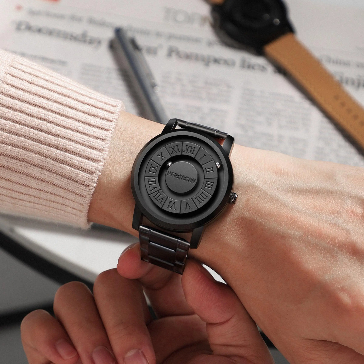 2024 Neue Luxus Quarzuhr für Männer – Kreative Scrollen Zeiger, Magnetische Handgelenk Uhr, Relogio Masculino